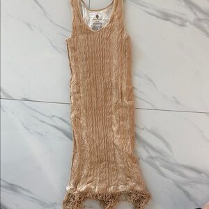 Free Movement Elegant Tan Sleeveless Dress